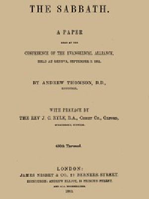 [Gutenberg 48182] • The Sabbath / A Paper Read at the Conference of the Evangelical Alliance, Held at Geneva, September 2. 1861